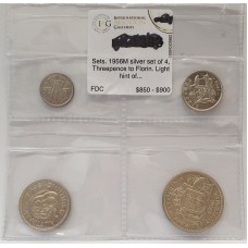 AUSTRALIA 1956 M . SILVER PROOF SET . GEM FDC